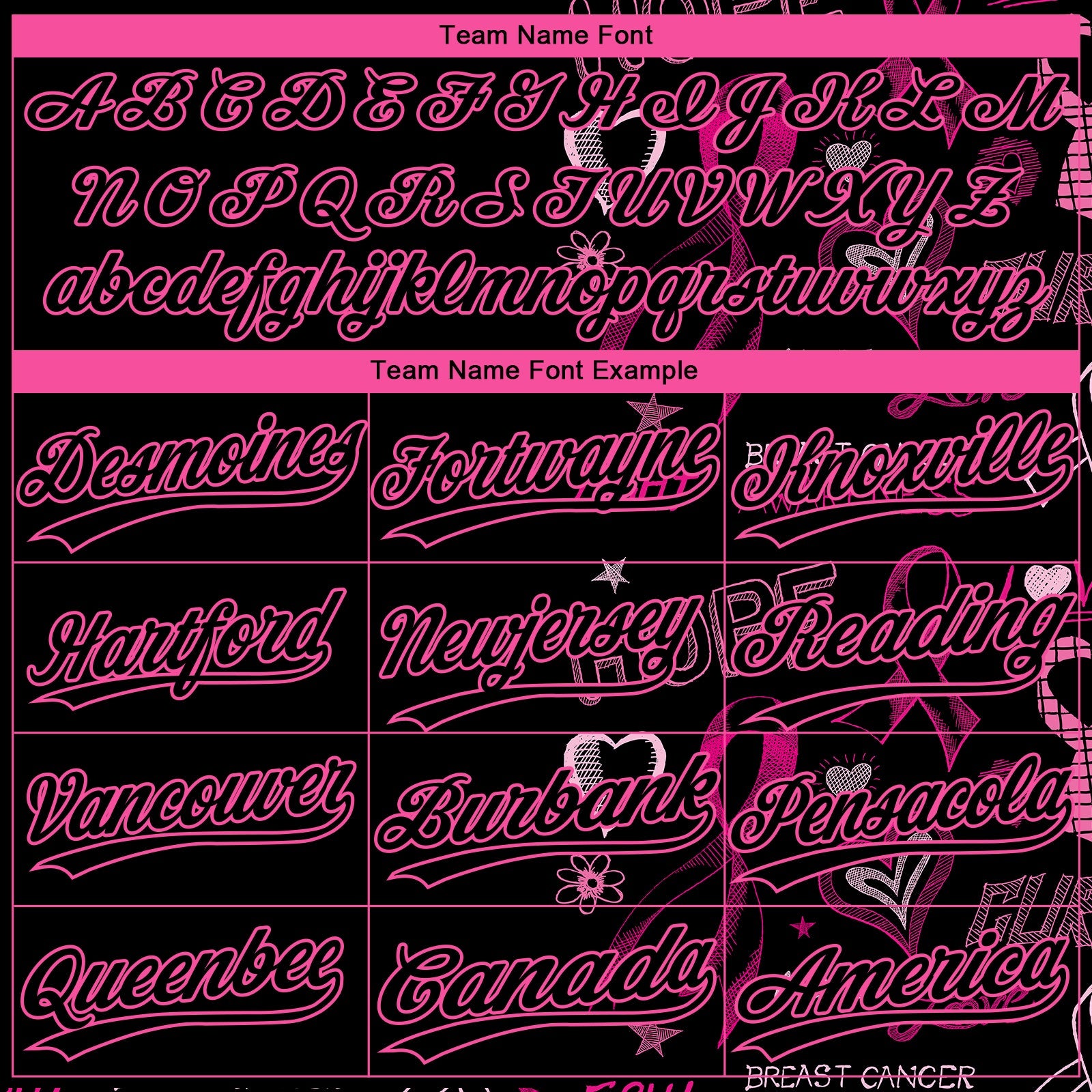 Custom Black Pink Pink Ribbon Breast Cancer Awareness Month Women Health Care Support Two-Button Unisex Softball Jersey view 4
