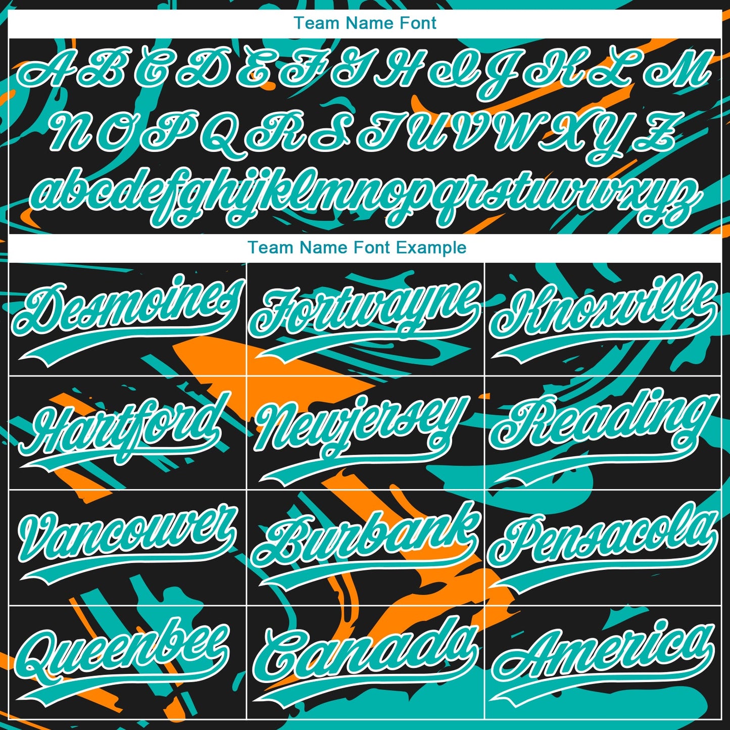 Custom Black Aqua Bay Orange-White Raglan Sleeves Abstract Fluid Marble Two-Button Unisex Softball Jersey view 4