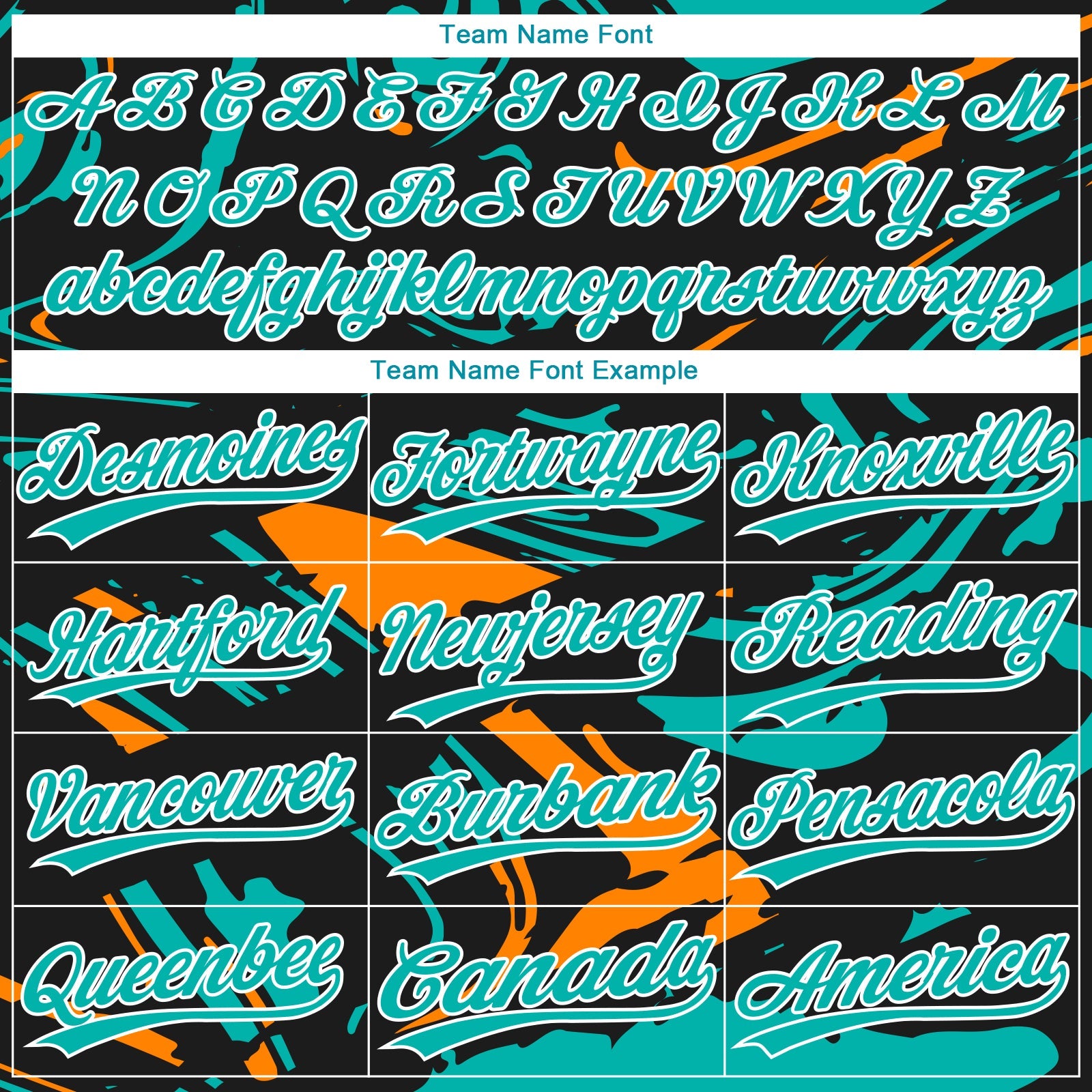 Custom Black Aqua Bay Orange-White Raglan Sleeves Abstract Fluid Marble Two-Button Unisex Softball Jersey view 4