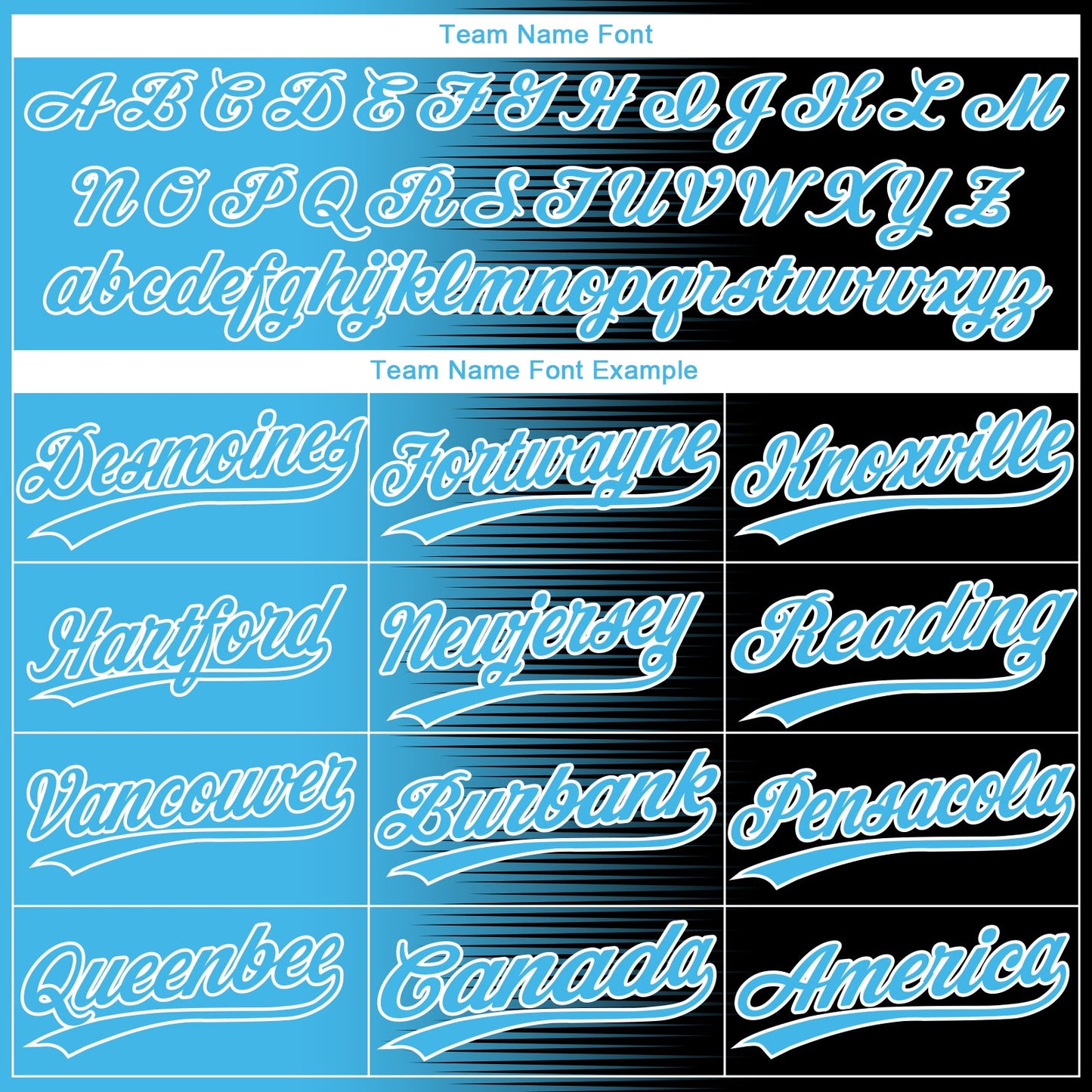 Custom Black Sky Blue-White Gradient Horizontal Stripe Two-Button Unisex Softball Jersey view 4