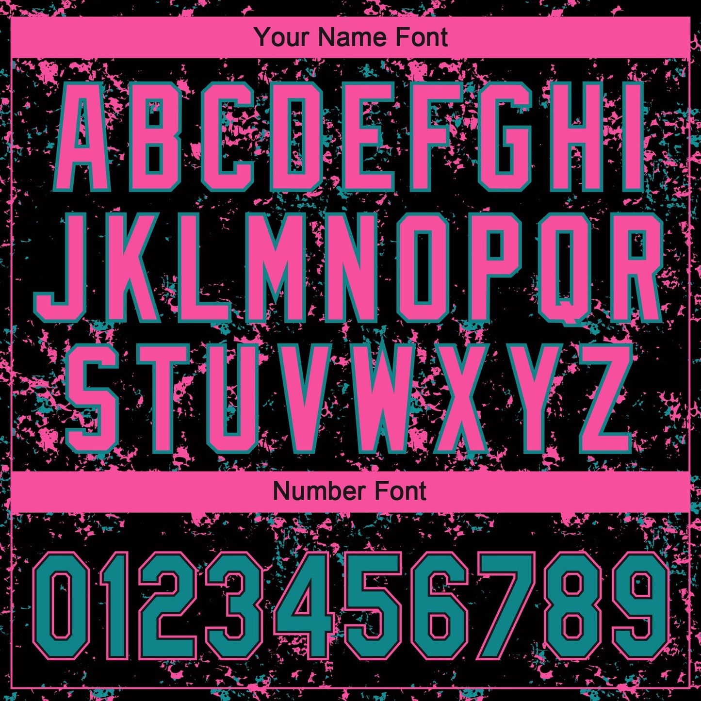 Custom Black Teal-Pink Abstract Shattered Paint Splatter Two-Button Unisex Softball Jersey view 5