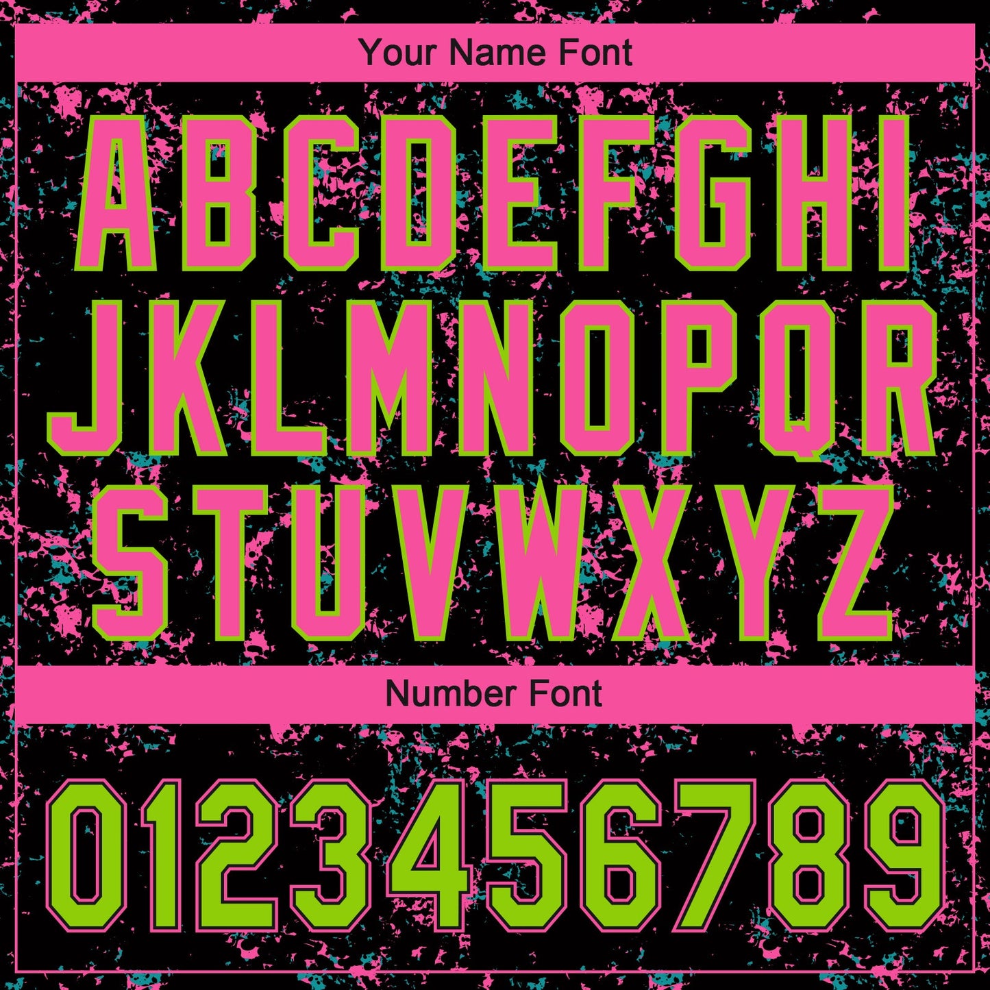 Custom Black Neon Green-Pink Abstract Shattered Paint Splatter Two-Button Unisex Softball Jersey view 5