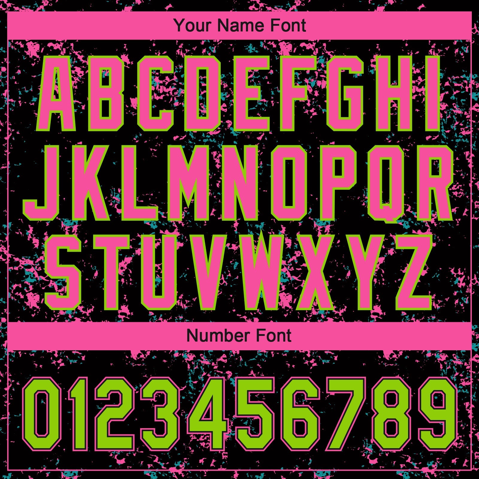 Custom Black Neon Green-Pink Abstract Shattered Paint Splatter Two-Button Unisex Softball Jersey view 5