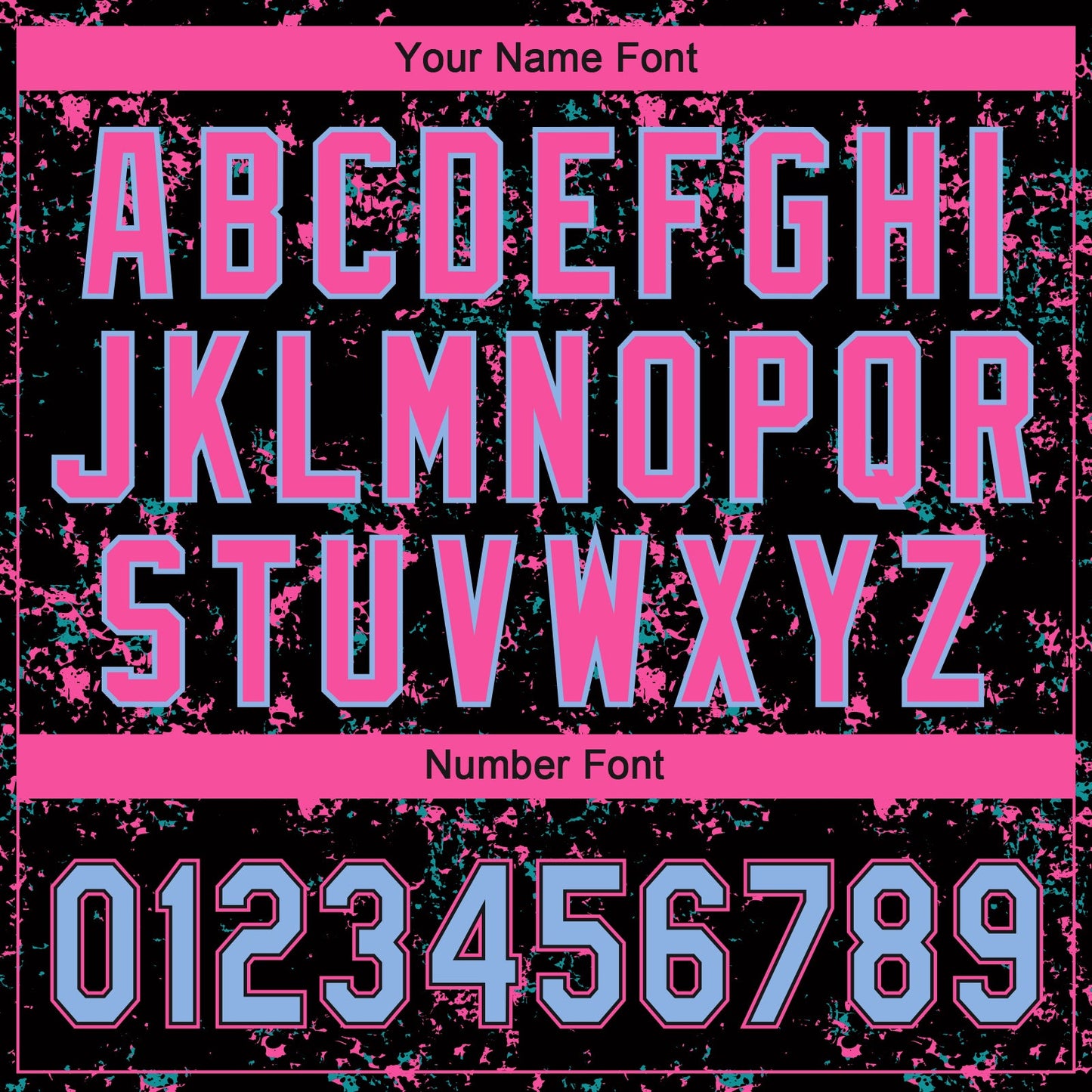 Custom Black Light Blue-Pink Abstract Shattered Paint Splatter Two-Button Unisex Softball Jersey view 5