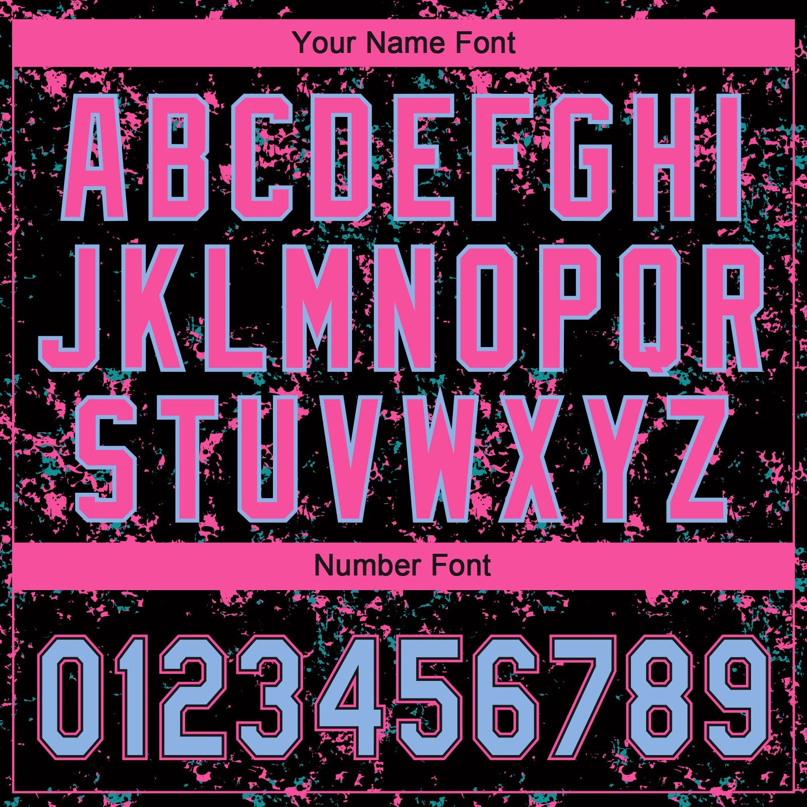 Custom Black Light Blue-Pink Abstract Shattered Paint Splatter Two-Button Unisex Softball Jersey view 5