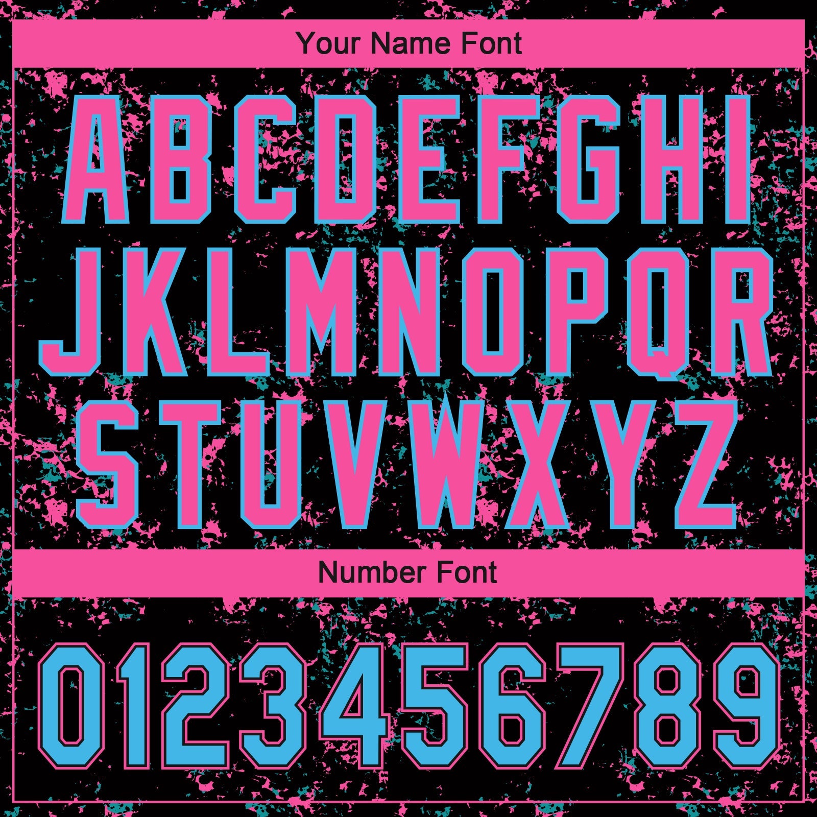 Custom Black Sky Blue Pink-Light Blue Abstract Shattered Paint Splatter Two-Button Unisex Softball Jersey view 5