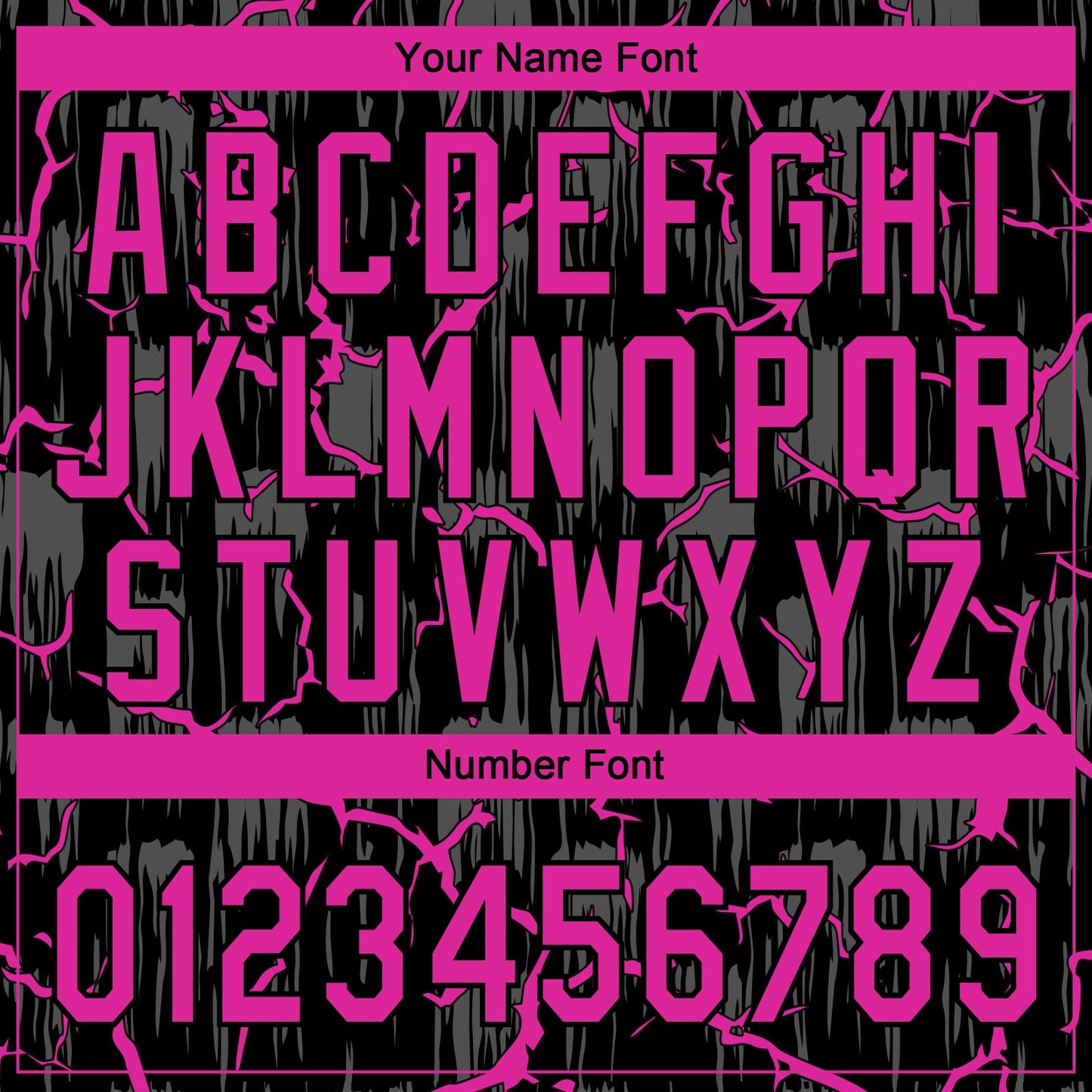 Custom Black Deep Pink-Gray Raglan Sleeves Neon Lightning Crackle Two-Button Unisex Softball Jersey view 5