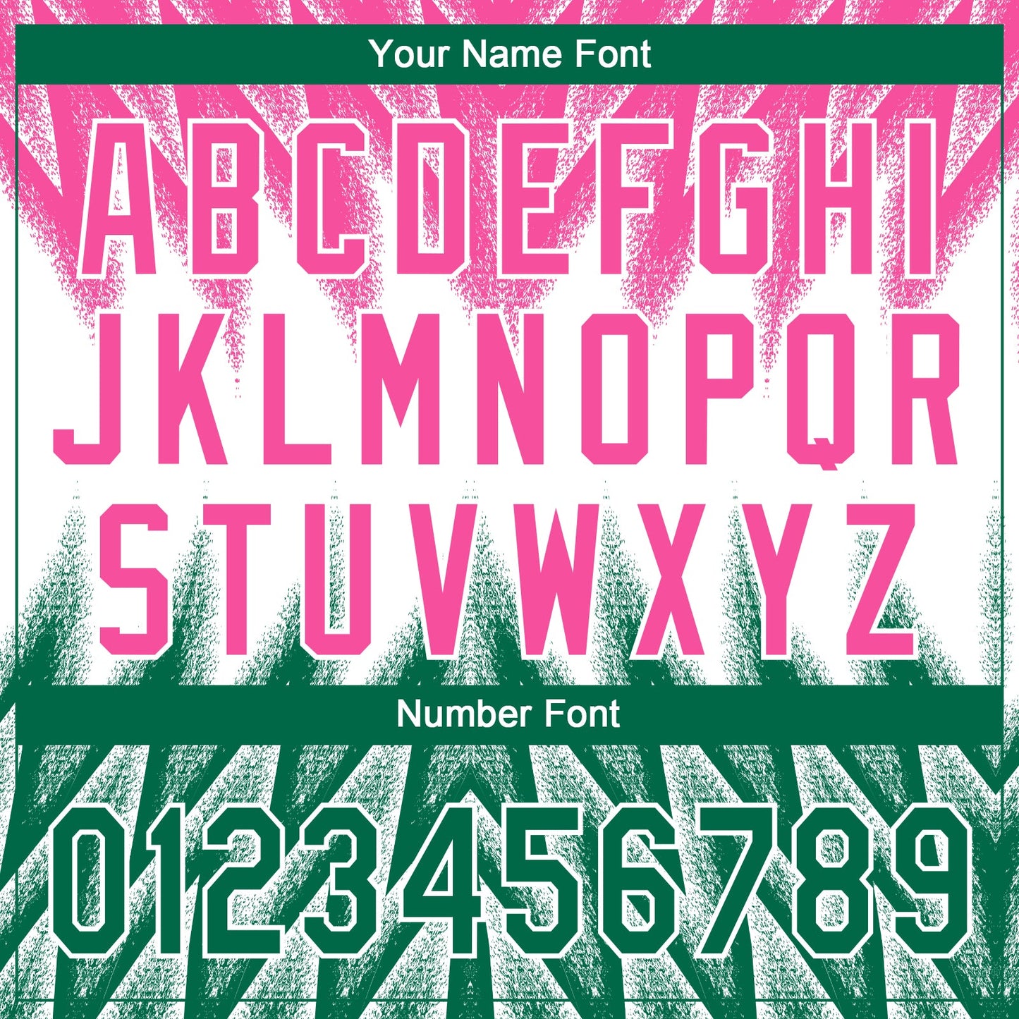 Custom Pink Kelly Green-White Raglan Sleeves Abstract Geometric Chevron Zigzag Two-Button Unisex Softball Jersey view 5