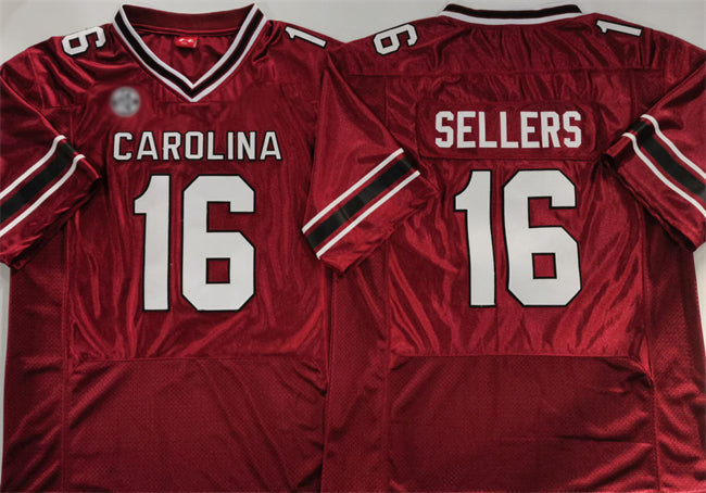 S.Carolina Fighting Gamecocks #16 LaNorris Sellers Garnet Stitched American College Jerseys - Main View