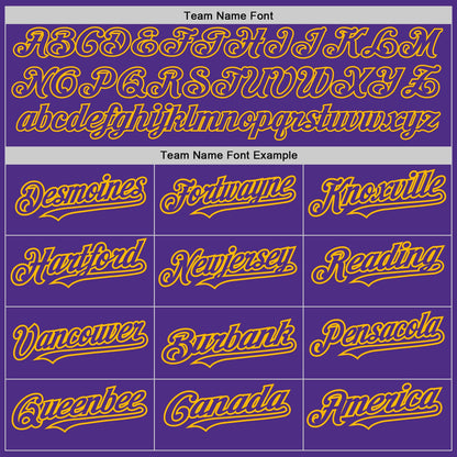 Custom Purple Steel Gray Splash Ink Gold Authentic Baseball Jersey view 4