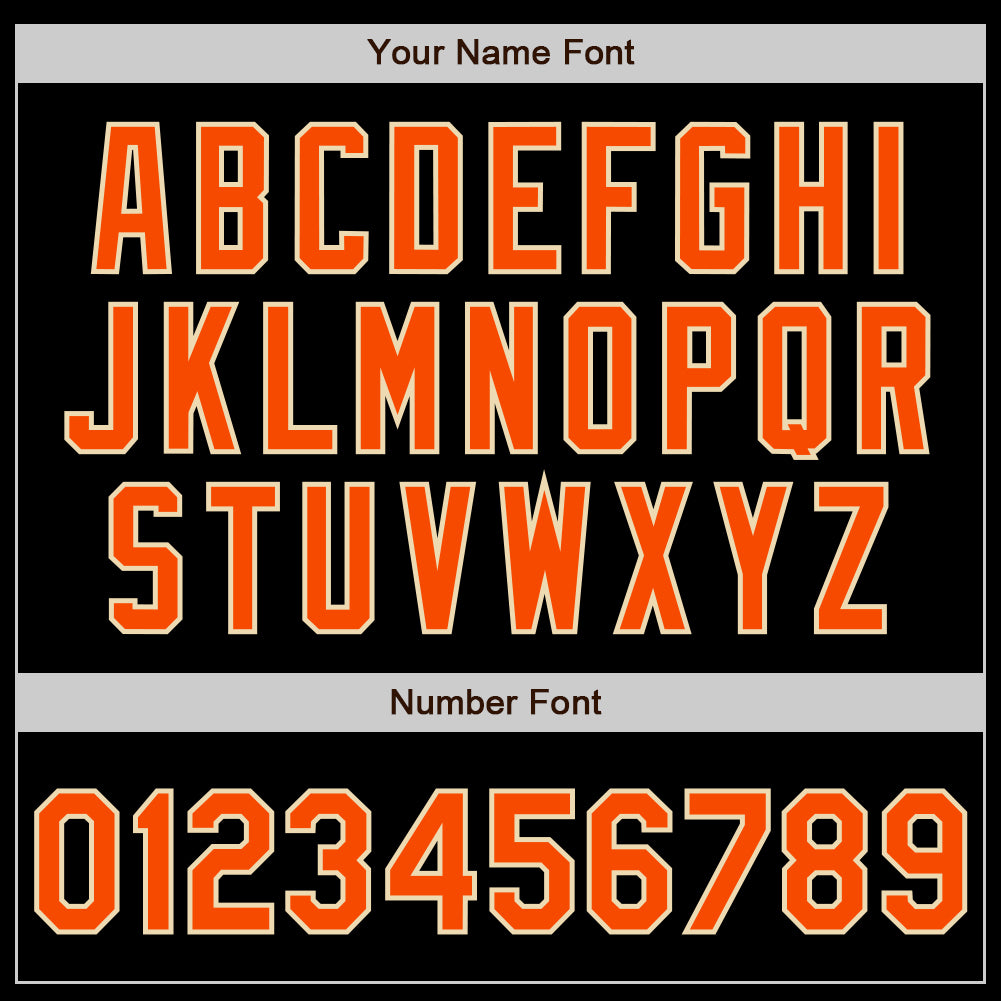 Custom Black Orange Olive-Cream Authentic Split Fashion Baseball Jersey view 4