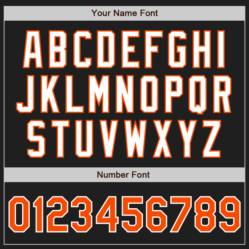 Custom Black Orange-Gray Authentic Split Fashion Baseball Jersey view 5