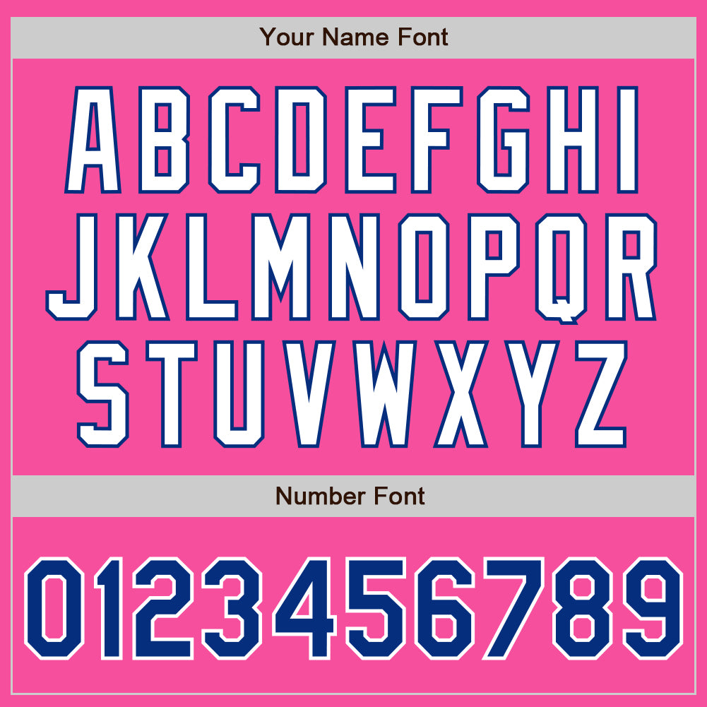 Custom Pink Royal-Light Blue Authentic Split Fashion Baseball Jersey view 5