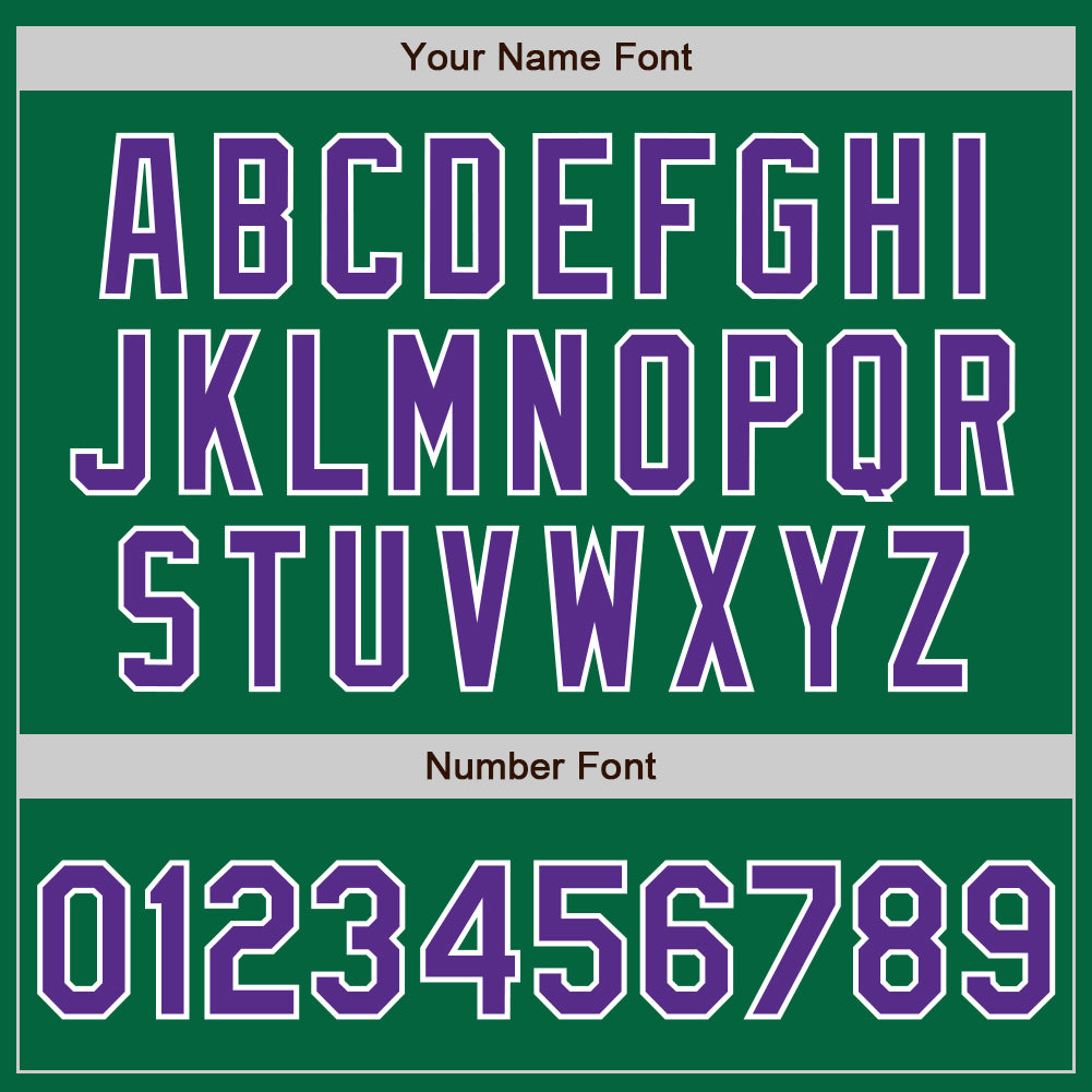 Custom Kelly Green Purple-Yellow Authentic Split Fashion Baseball Jersey view 5