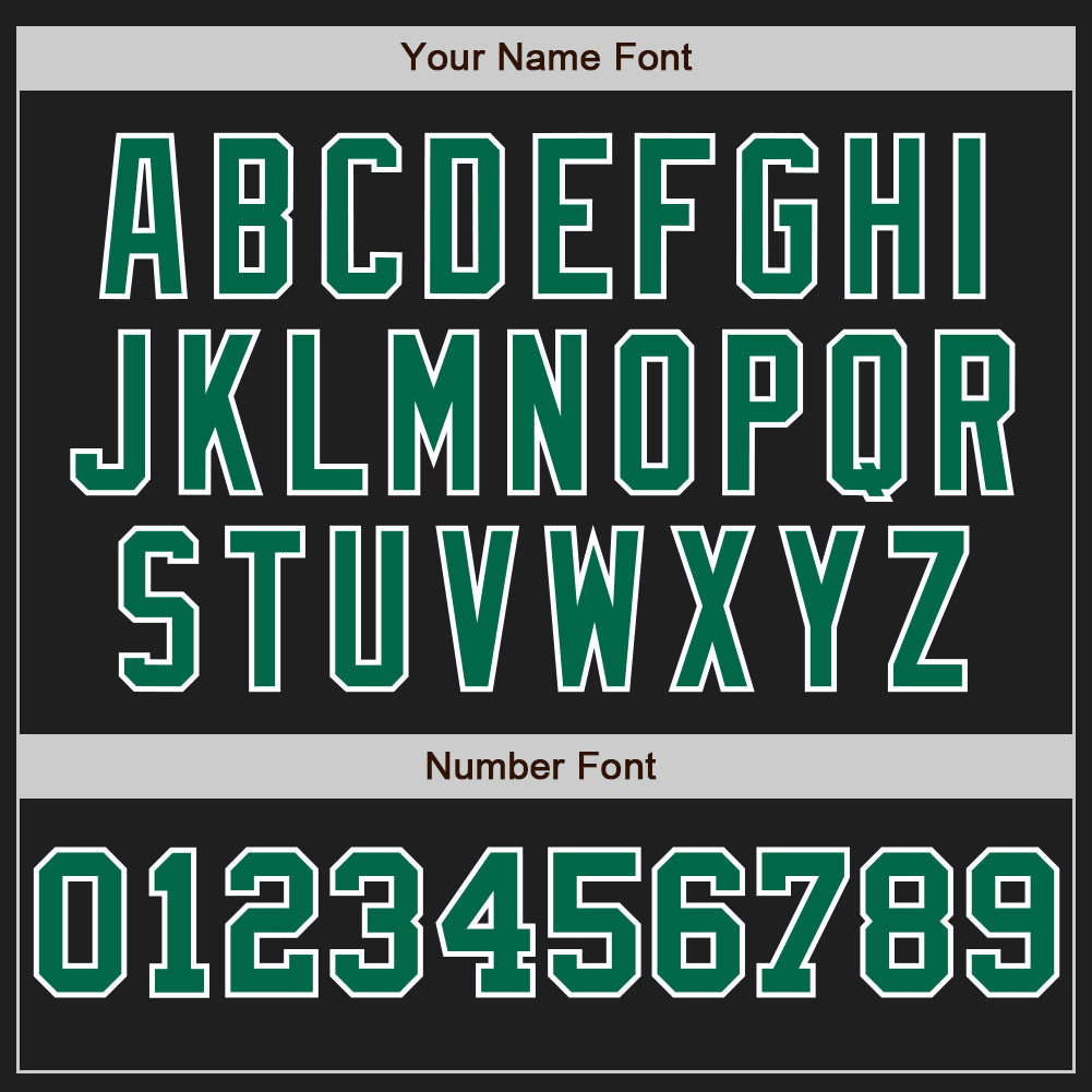 Custom Black White-Kelly Green Pinstripe Authentic Split Fashion Baseball Jersey view 5