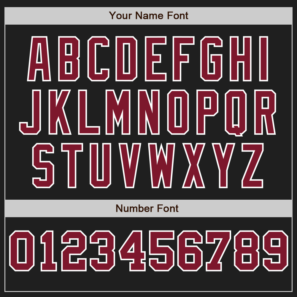 Custom Black White-Crimson Pinstripe Authentic Split Fashion Baseball Jersey view 5