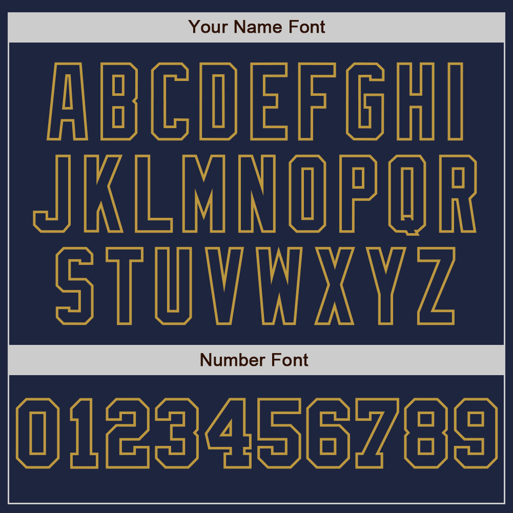 Custom Navy White-Old Gold Pinstripe Authentic Split Fashion Baseball Jersey view 5