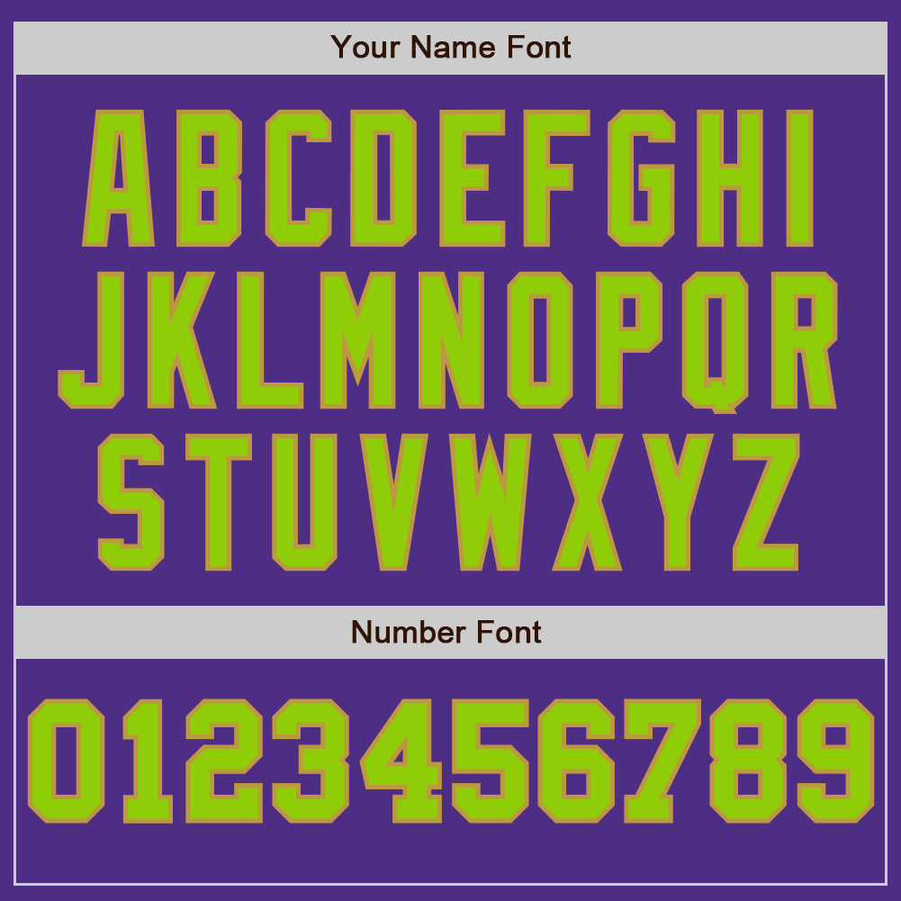 Custom Purple Old Gold-Neon Green Pinstripe Authentic Split Fashion Baseball Jersey view 5