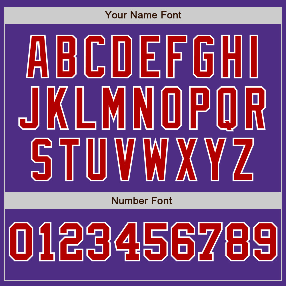 Custom Purple White-Red Pinstripe Authentic Split Fashion Baseball Jersey view 5