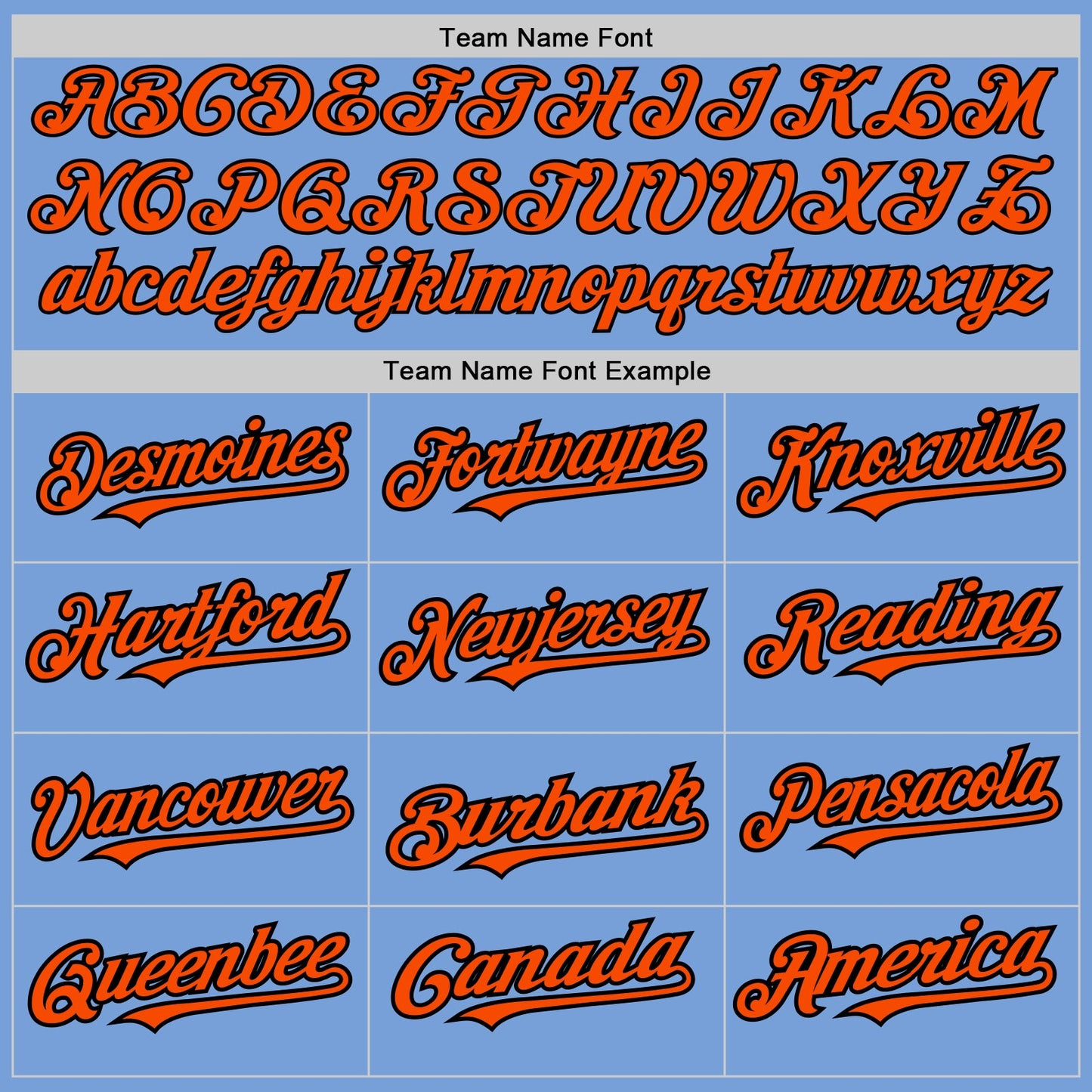 Custom Light Blue Black-Orange Pinstripe Authentic Split Fashion Baseball Jersey view 4
