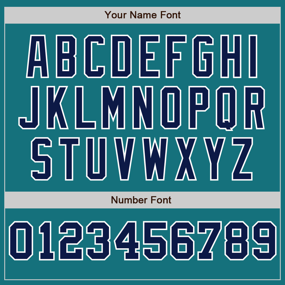 Custom Teal White-Navy Pinstripe Authentic Split Fashion Baseball Jersey view 5