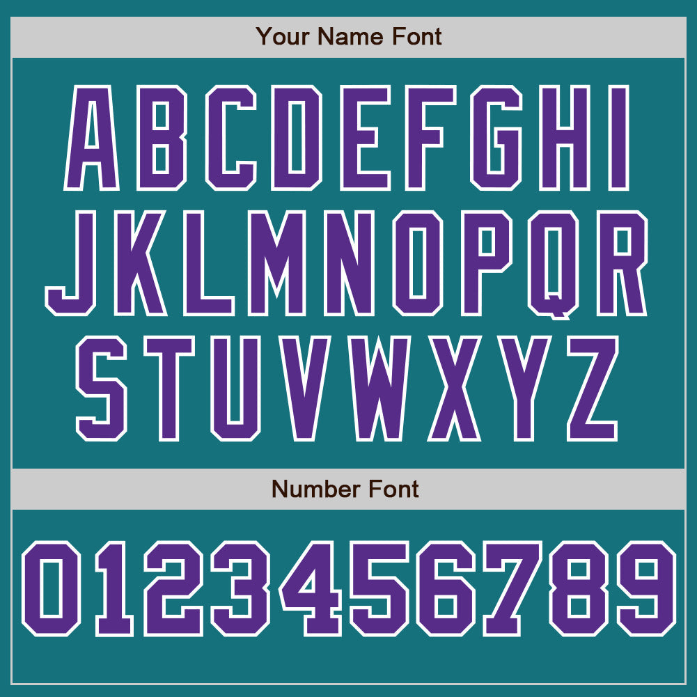 Custom Teal White-Purple Pinstripe Authentic Split Fashion Baseball Jersey view 5