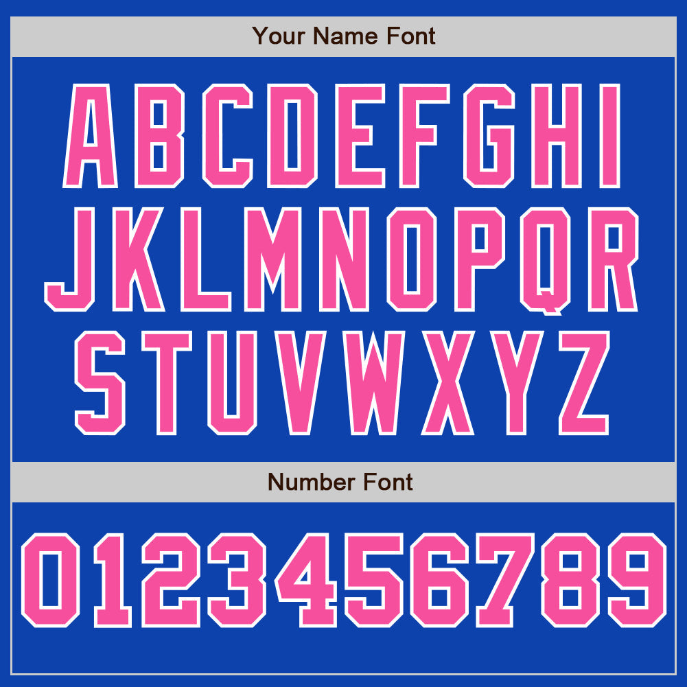 Custom Thunder Blue White-Pink Pinstripe Authentic Split Fashion Baseball Jersey view 5