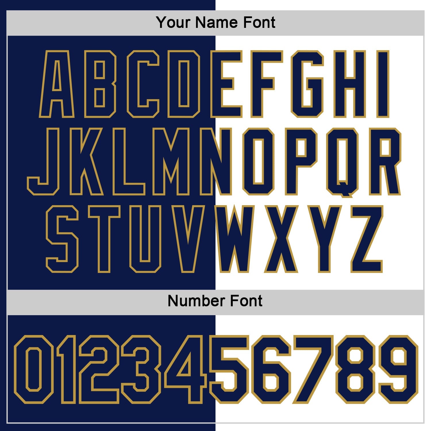 Custom Navy White-Old Gold Split Fashion Performance T-Shirt view 4