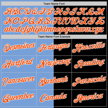 Custom Black Orange-Powder Blue Split Fashion Performance T-Shirt view 3