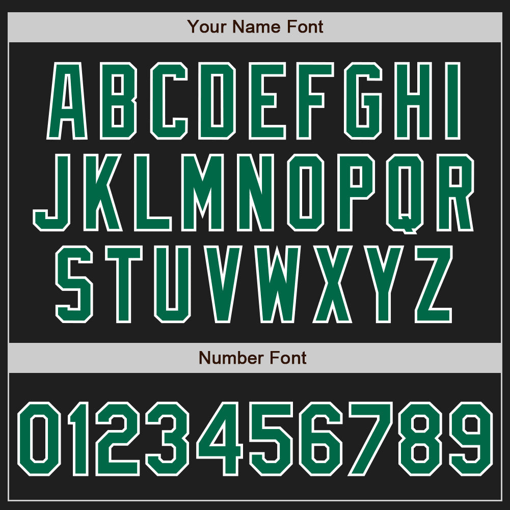 Custom Black Kelly Green-White Split Ripped Pattern Baseball Pullover Sweatshirt Hoodie view 6