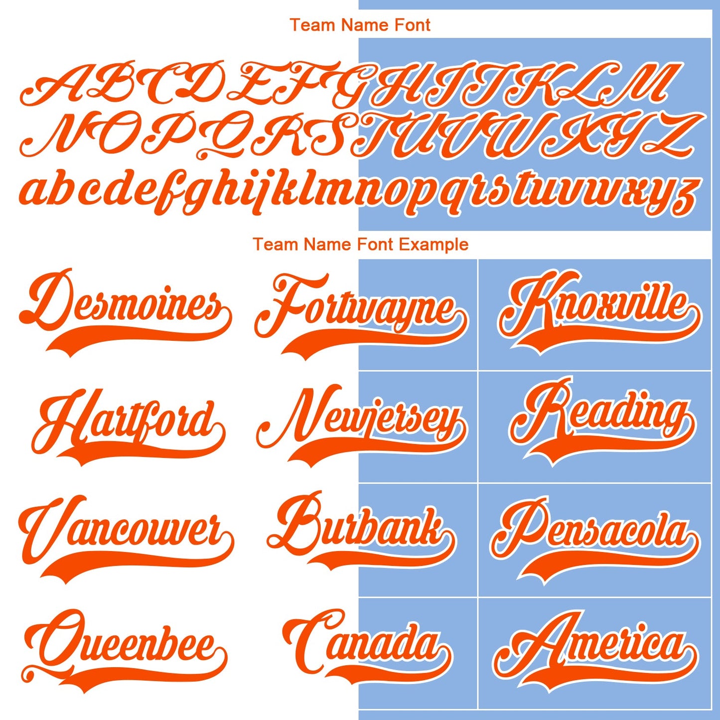 Custom Light Blue Orange-White Split Fashion Hockey Lace Neck Jersey view 6