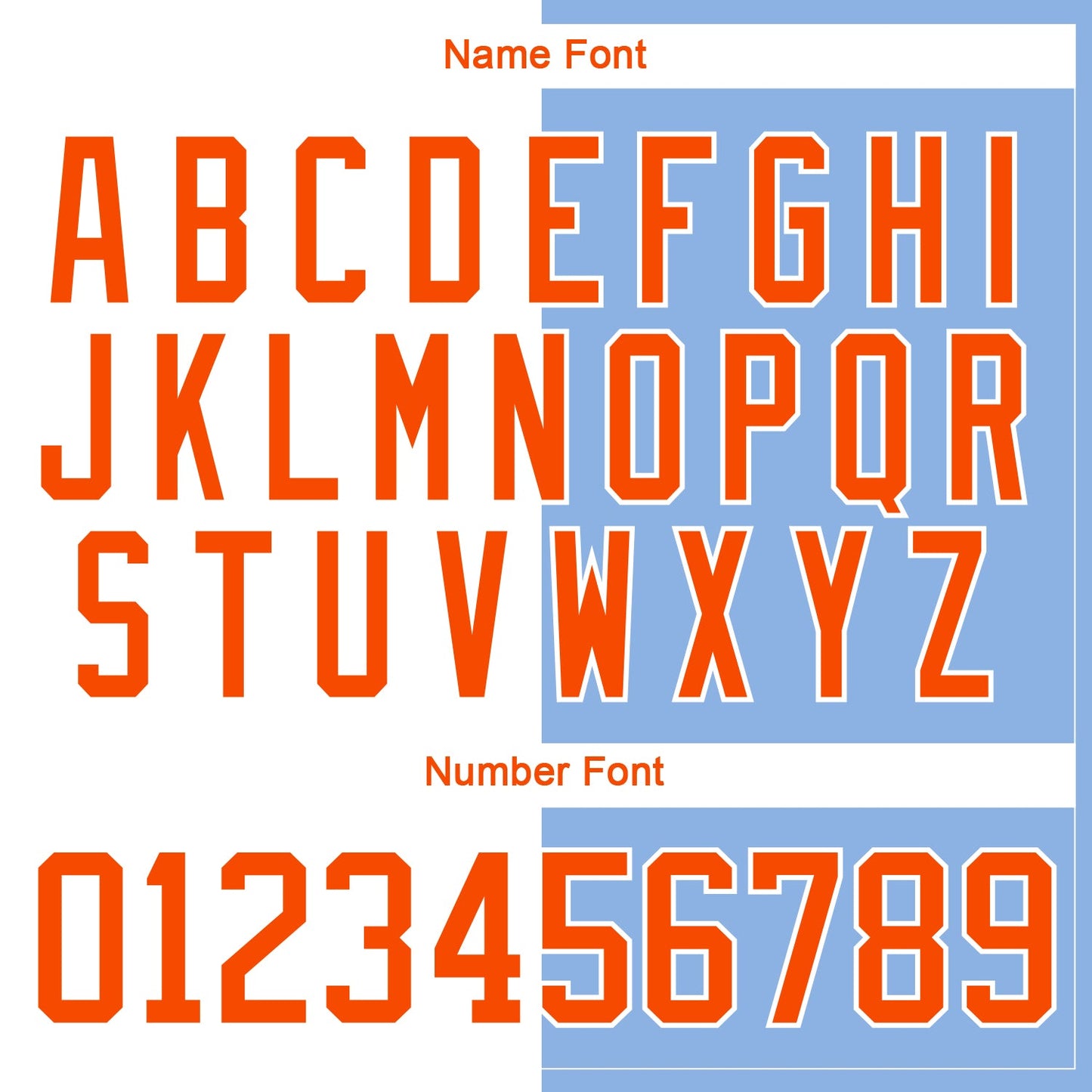 Custom Light Blue Orange-White Split Fashion Hockey Lace Neck Jersey view 7