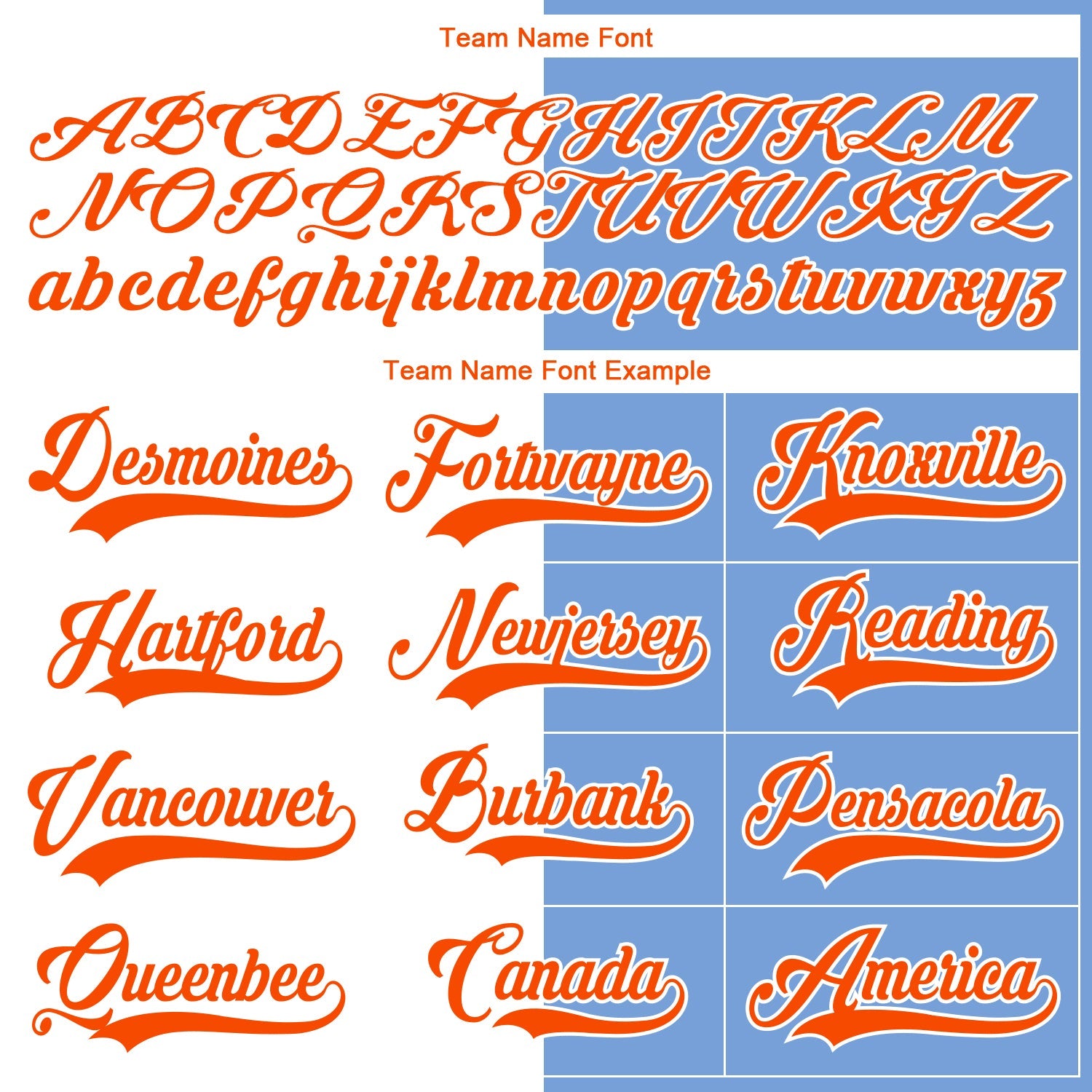 Custom Powder Blue Orange-White Split Fashion Hockey Lace Neck Jersey view 6