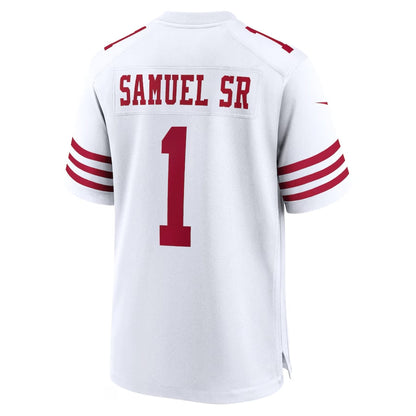 SF. 49ers #1 Deebo Samuel Game Player Jersey - White American Football Jersey - Main View