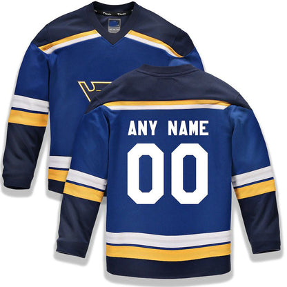 Custom St.L.Blues Fanatics Branded Home Replica Blue Stitched American Hockey Jerseys - Main View