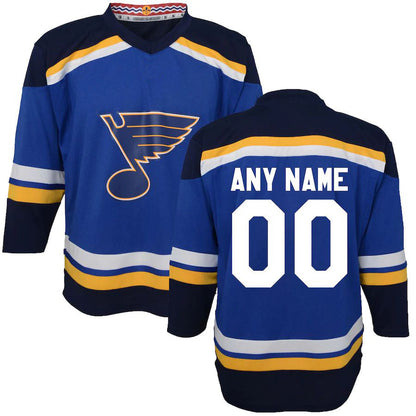 Custom St.L.Blues Toddler Home Replica Jersey  Blue Stitched American Hockey Jerseys - Main View