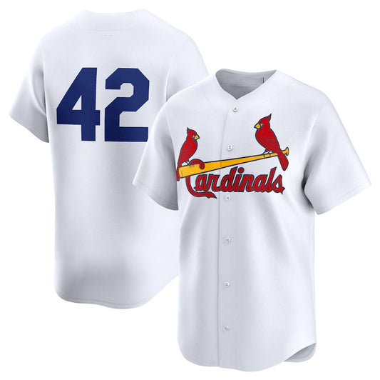 St. Louis Cardinals 2024 #42 Jackie Robinson Day Home Limited Jersey – White Stitches Baseball Jerseys - Main View