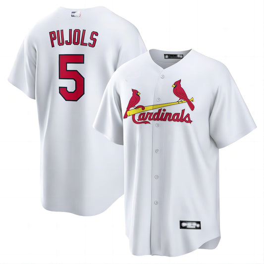 St. Louis Cardinals #5 Albert Pujols White Home Official Replica Player Jersey Baseball Jerseys - Main View