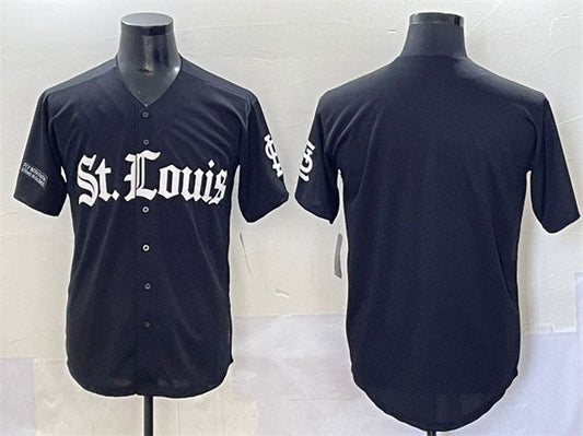 St. Louis Cardinals Blank Black 'Gothic Legacy Edition' Vapor Premier Limited Stitched Baseball Jersey - Main View