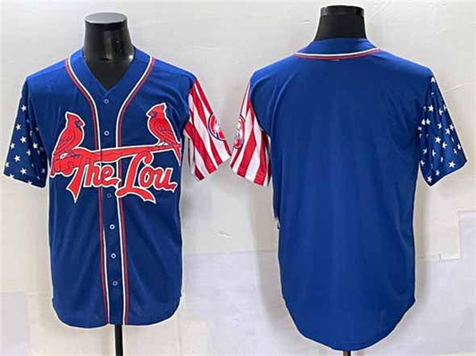 St. Louis Cardinals Blank Royal Independence Day Vapor Premier Limited Stitched Baseball Jersey - Main View