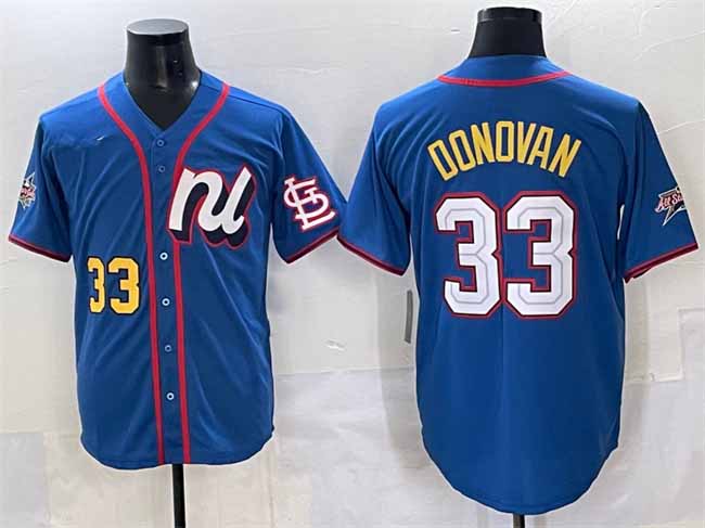 St. Louis Cardinals National League #33 Brendan Donovan Blue 2025 All-Star Edition Limited Stitched Baseball Jersey - Main View