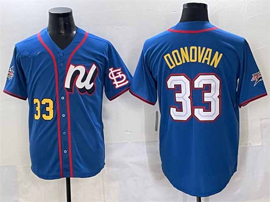 St. Louis Cardinals National League #33 Brendan Donovan Blue 2025 All-Star Edition Limited Stitched Baseball Jersey - Main View
