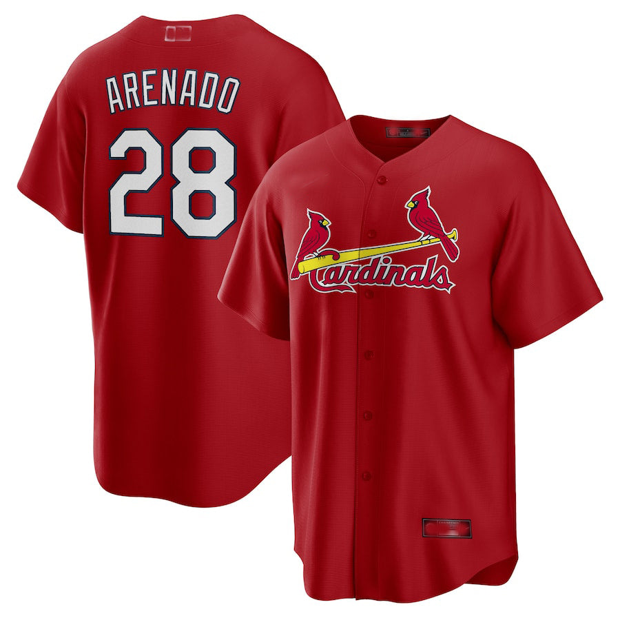 St. Louis Cardinals #28 Nolan Arenado Red Alternate Official Replica Player Jersey Baseball Jerseys - Main View