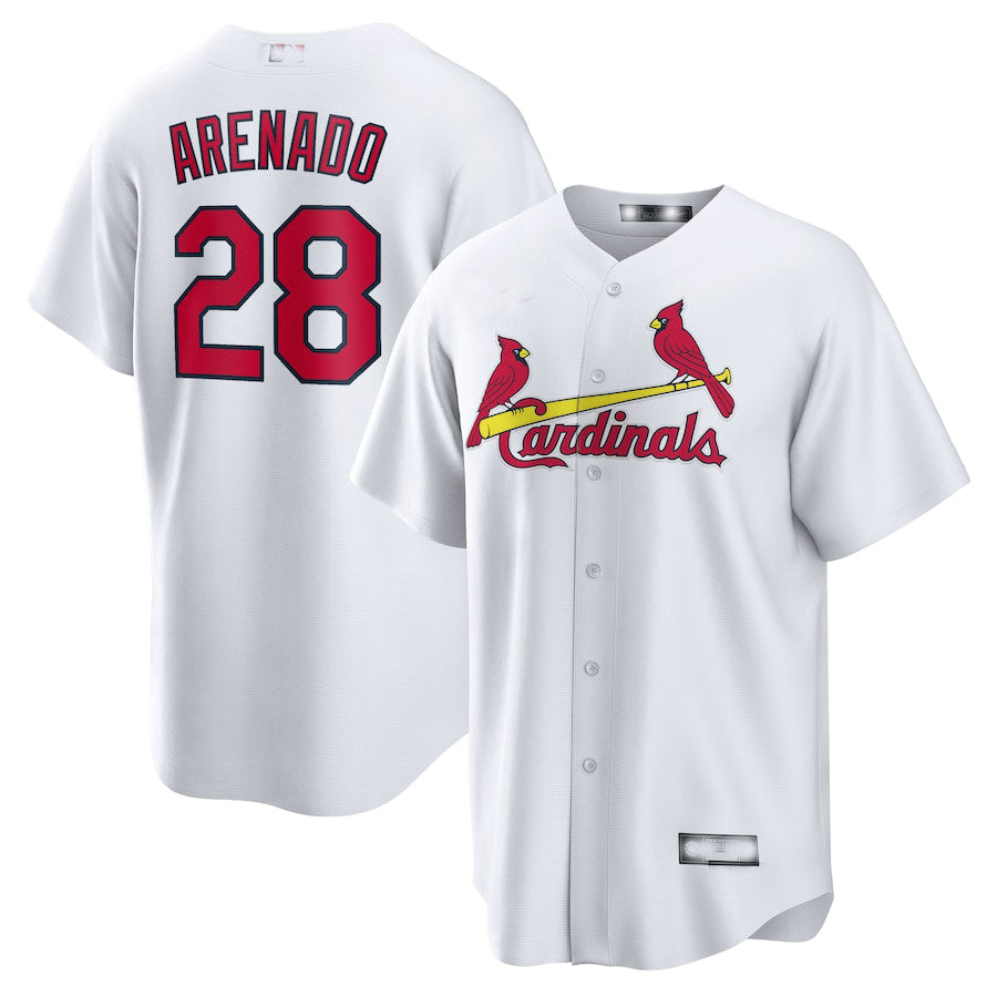 St. Louis Cardinals #28 Nolan Arenado White Home Official Replica Player Jersey Baseball Jerseys - Main View