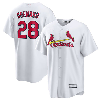St. Louis Cardinals #28 Nolan Arenado White Home Official Replica Player Jersey Baseball Jerseys - Main View