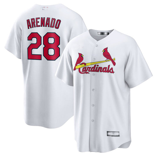 St. Louis Cardinals #28 Nolan Arenado White Home Official Replica Player Jersey Baseball Jerseys - Main View