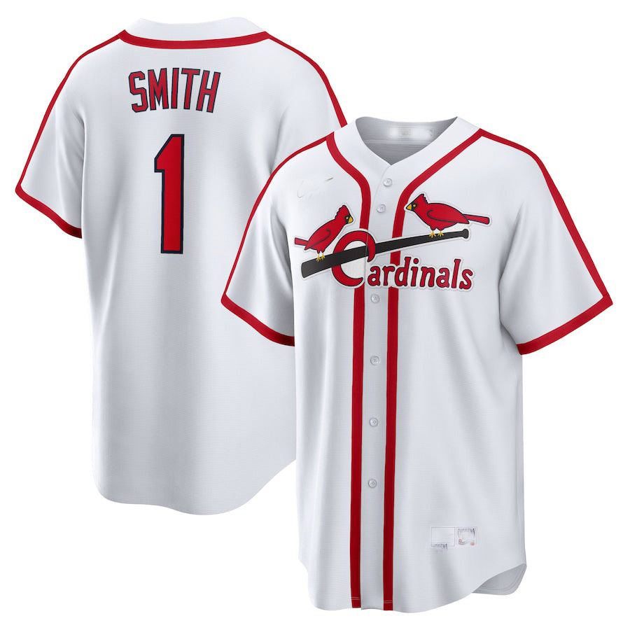 St. Louis Cardinals #1 Ozzie Smith White Home Cooperstown Collection Player Jersey Baseball Jerseys - Main View