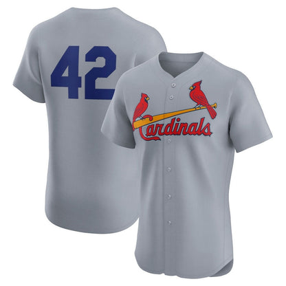St. Louis Cardinals Road 2024 #42 Jackie Robinson Day Elite Jersey - Gray Baseball Jerseys - Main View