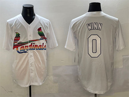 St. Louis Cardinals #0 Masyn Winn White Cool Base Stitched Baseball Jersey - Main View