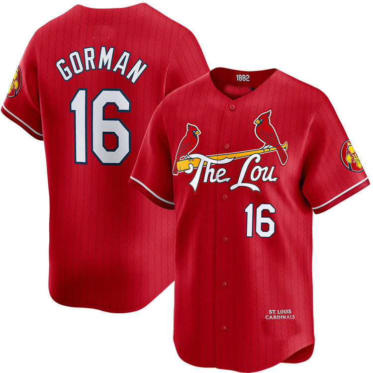 St. Louis Cardinals #16 Nolan Gorman City Connect Limited Jersey Baseball Jerseys - Main View